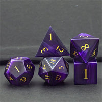 Thumbnail for Purple Agate Gemstone - 7pcs RPG Dice Set