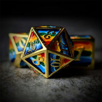 Thumbnail for Rainbow in Gold Metal - 7pcs RPG Dice Set