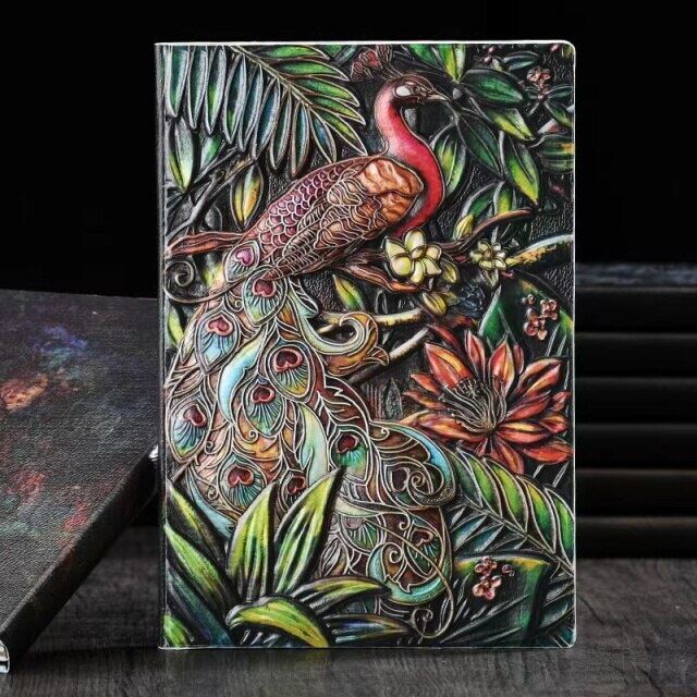 Multicolour Peacock - A5 Hardback Journal