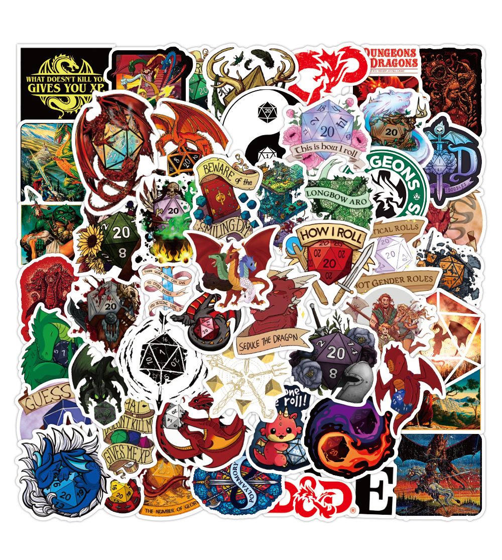 50pcs DND Memes Stickers - Novelty