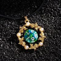 Thumbnail for Blue & Green with Gold Chain D10 Necklace