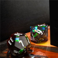 Thumbnail for Candy in Brown & Black Sharp Resin - 7pcs RPG Dice Set