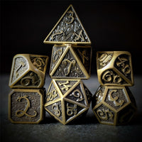 Thumbnail for Bronze Metal with Dragon Font - 7pcs RPG Dice Set