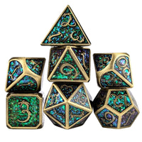 Thumbnail for Glitter Pink Enamel in Bronze Metal - 7pcs RPG Dice Set