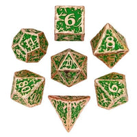 Thumbnail for 7pcs Dice Metal Druid Vine Copper Font Green