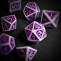 Thumbnail for Purple Vines on White Acrylic - 7pcs RPG Full Dice Set Scatter