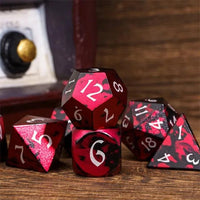 Thumbnail for 7pcs RPG Dice Set - Red & Black Anodized Aluminium