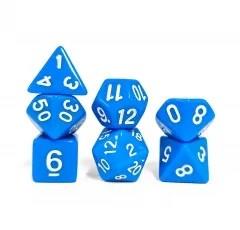 7pcs Dice Acrylic Blend White Font Solid Blue
