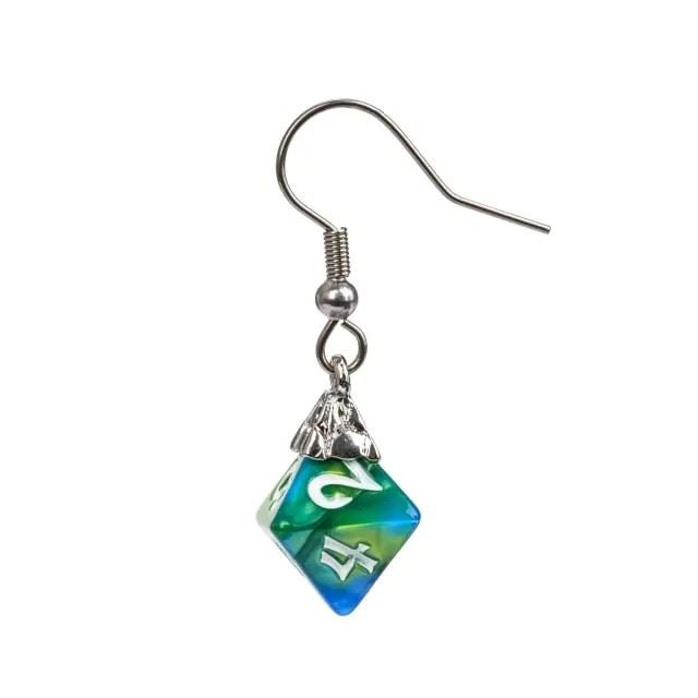 Green & Blue Mini Resin - D8 Earings