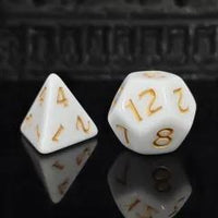 Thumbnail for 7pcs Dice Acrylic Blend Yellow Font Solid White