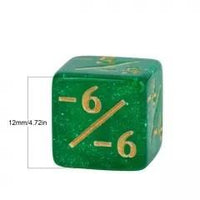 Thumbnail for 10pcs D6 12mm Dice Acrylic Gold Font Counter Numbers Green