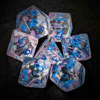 Thumbnail for Star Confetti in Clear Resin - 7pcs RPG Full Dice Set