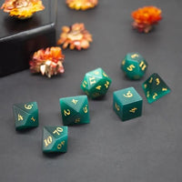 Thumbnail for Green Cat Eye Gemstone - 7pcs RPG Dice Set