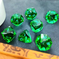 Thumbnail for 7pcs Dice Gem Glass Facet Green Font Green (HS)