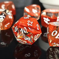Thumbnail for 7pcs Dice Gem Glass Facet Ribbon White Font Clear Red