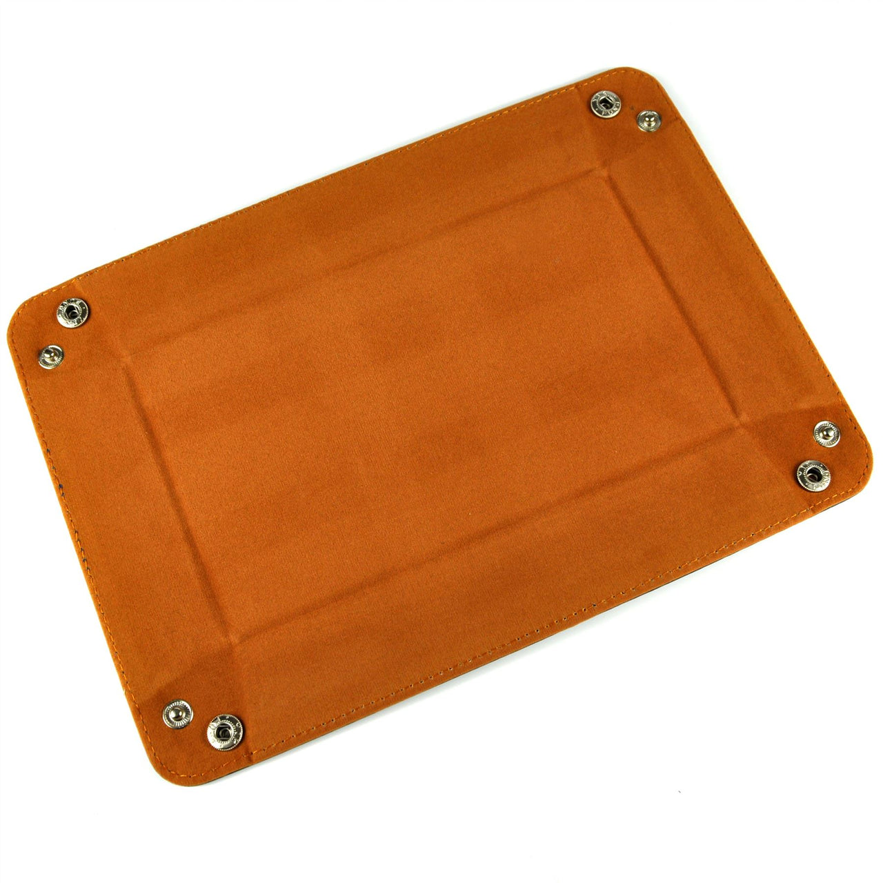 Camel Velvet & Blue PU Leather - Rectangle Hard Dice Tray