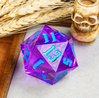 Thumbnail for Purple & Clear Sharp Acrylic - D20 RPG Dice