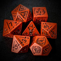 Thumbnail for 7pcs RPG Full Dice Set - Black Pattern on Red Resin