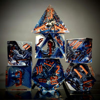 Thumbnail for Spider in Clear & Blue Filled Sharp Resin - 7pcs RPG Dice Set