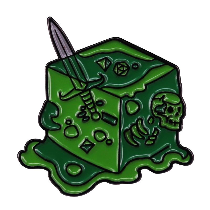 Green Gelatinous Cube Pin - Novelty