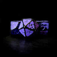 Thumbnail for Washed Lilac on Black Acrylic - 7pcs RPG Full Dice Set Close