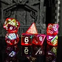 Thumbnail for 7pcs Dice Acrylic Metallic Clear Red