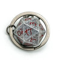 Thumbnail for Worn Silver Metal - D20 Keyring