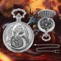 Thumbnail for Dragon Wing on Silver Pocket Watch with Mini Dice - Pendant