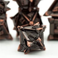 Thumbnail for 7pcs RPG Dice Set - Spiky Copper Metal