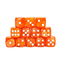 Thumbnail for 30pcs D6 12mm Dice Acrylic Blend Pips White Font Orange