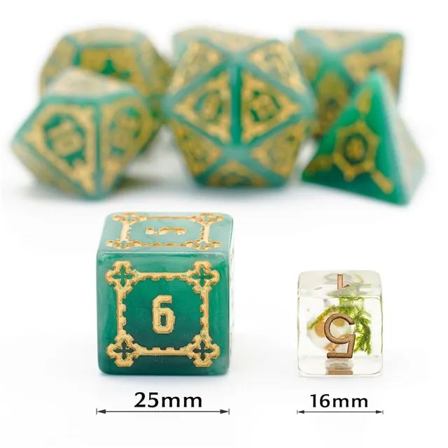 Castle on Purple Resin - 7pcs RPG Oversized Dice Set