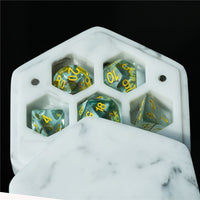 Thumbnail for White Marble Resin with 7 Slots - Dice Storage