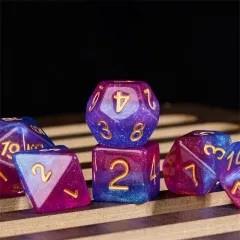 7pcs Dice Resin Layer Gold Font Bisexual Pink Purple Blue