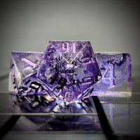 Thumbnail for Spider in Clear & Purple Filled Sharp Resin - 7pcs RPG Dice Set