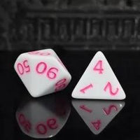 Thumbnail for 7pcs Dice Acrylic Blend Pink Font Solid White