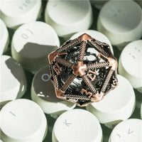 Thumbnail for Dragon in Washed Copper Metal - Hollow D20 RPG Dice