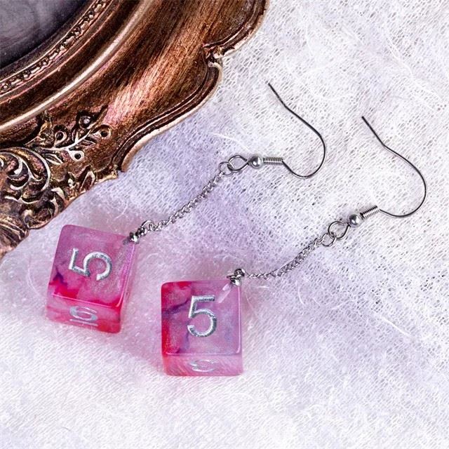 Purple & Red Resin Swirl - D6 Earings