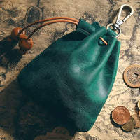 Thumbnail for Green Leather Pouch with Belt Clip - Storage Bag