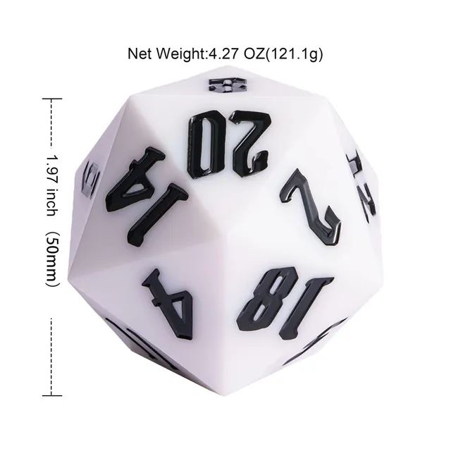 White Sharp Acrylic - D20 RPG Dice