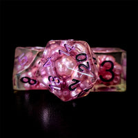 Thumbnail for Purple Pearls in Clear Resin - 7pcs RPG Full Dice Set