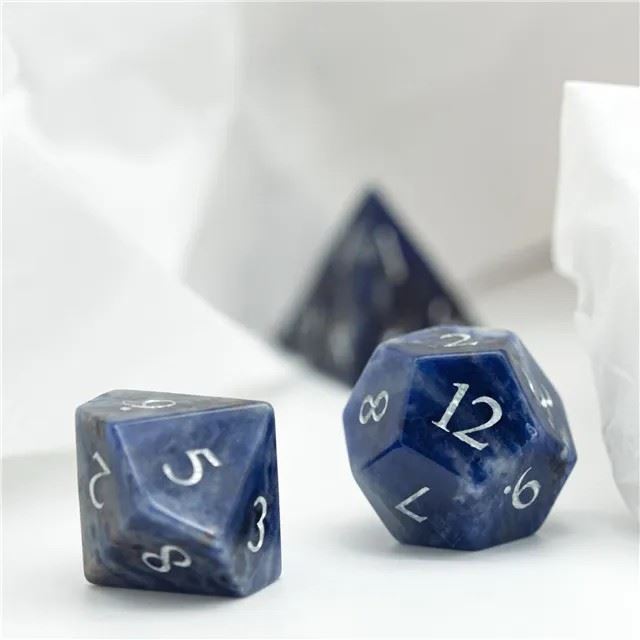 Blue Sodalite Gemstone - 7pcs RPG Dice Set