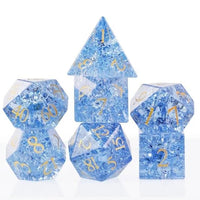 Thumbnail for Cracked Blue Glass - 7pcs RPG Dice Set