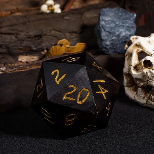 Ebony Wood - D20 RPG Dice