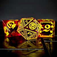 Thumbnail for 7pcs Dice Sharp Candy Pirate Pattern Yellow Font Red