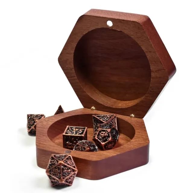 Brown Tree of Life on Sapele Wood -  Hinged Dice Storage