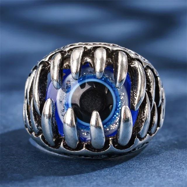 Eye in Jaws Blue & Silver