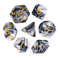 Thumbnail for Blend of Black & White Acrylic - 7pcs RPG Mini Dice Set