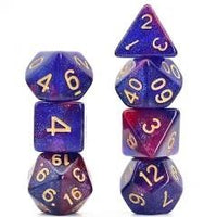 Thumbnail for Glitter in Blue & Purple Acrylic - 7pcs RPG Full Dice Set