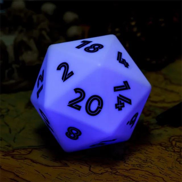 White LED - D20 RPG Dice