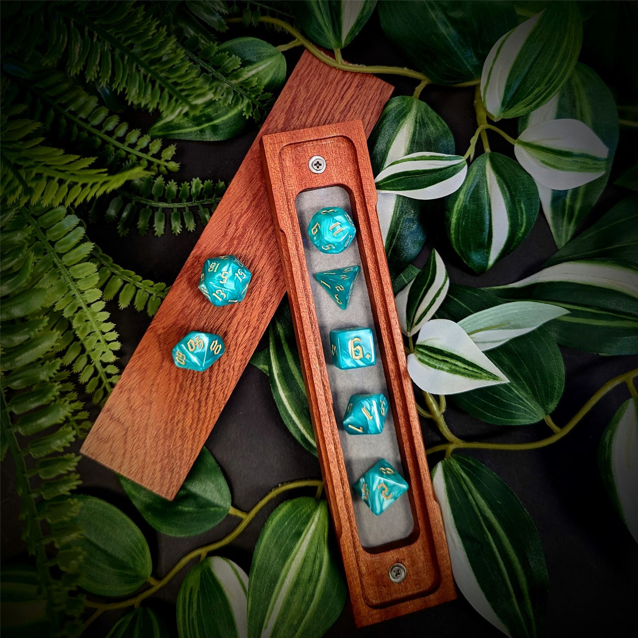 Teal Silk Acrylic - 7pcs RPG Full Dice Set